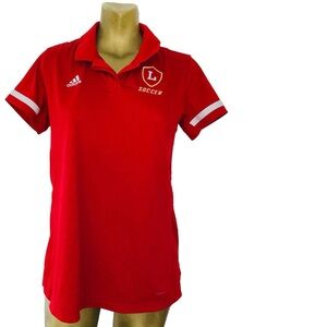 NWOT ADIDAS Soccer Orange LUTHERAN High School CROSS Logo Climacool SHIRT L